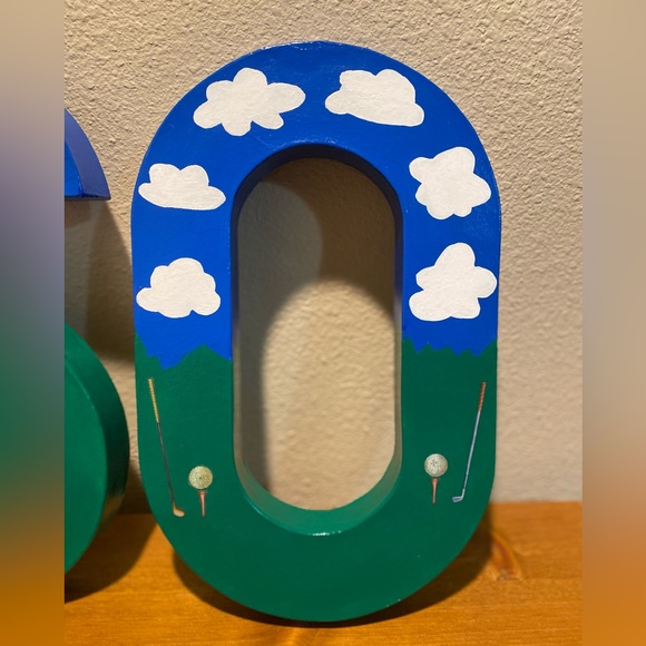 60th Golf Birthday Decor, Golf Themed 60 Birthday Numbers, Golf Party Decor - Picture 4 of 9